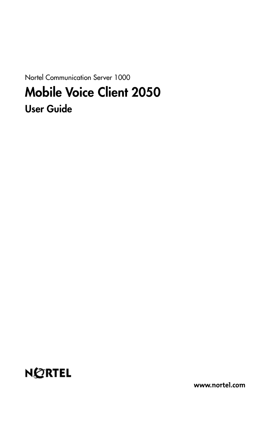 Mobile voice client 2050, N&rtel, User guide | Nortel Networks NN42340-100 User Manual | Page 88 / 88