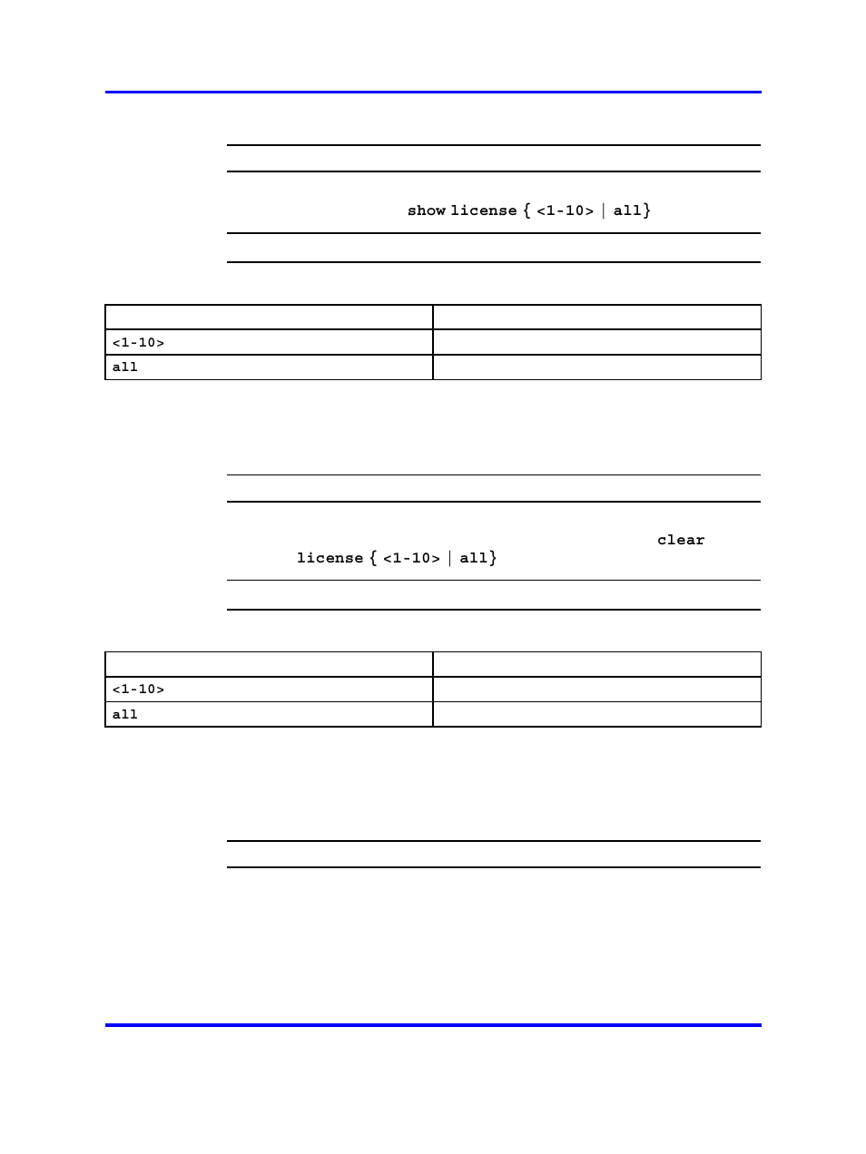 Variable definitions, Deleting an existing license using nncli, Installing a license file using device manager | Nortel Networks 2500 Series User Manual | Page 50 / 78