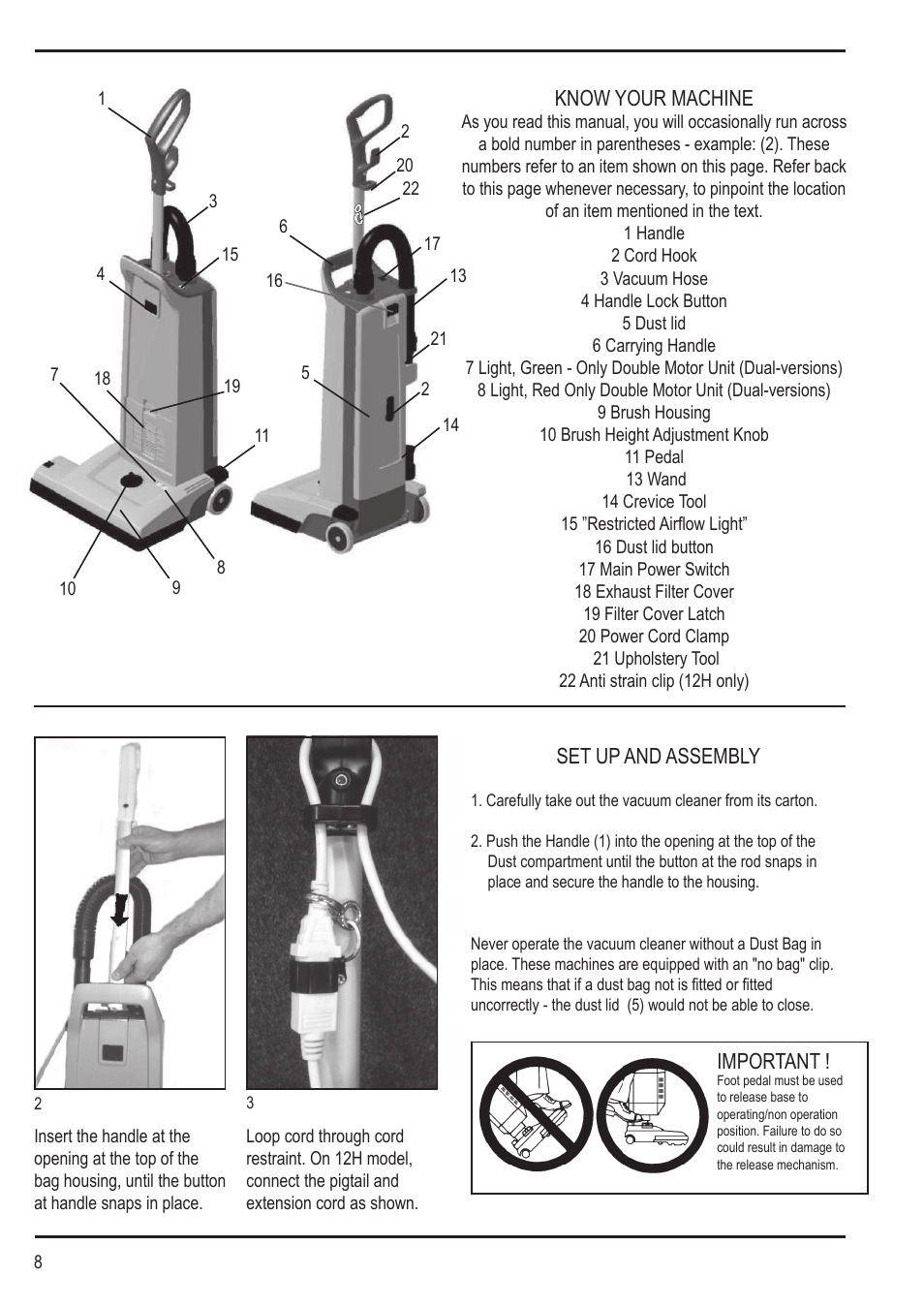 Nilfisk-Advance America SPECTRUM 12H User Manual | Page 8 / 36