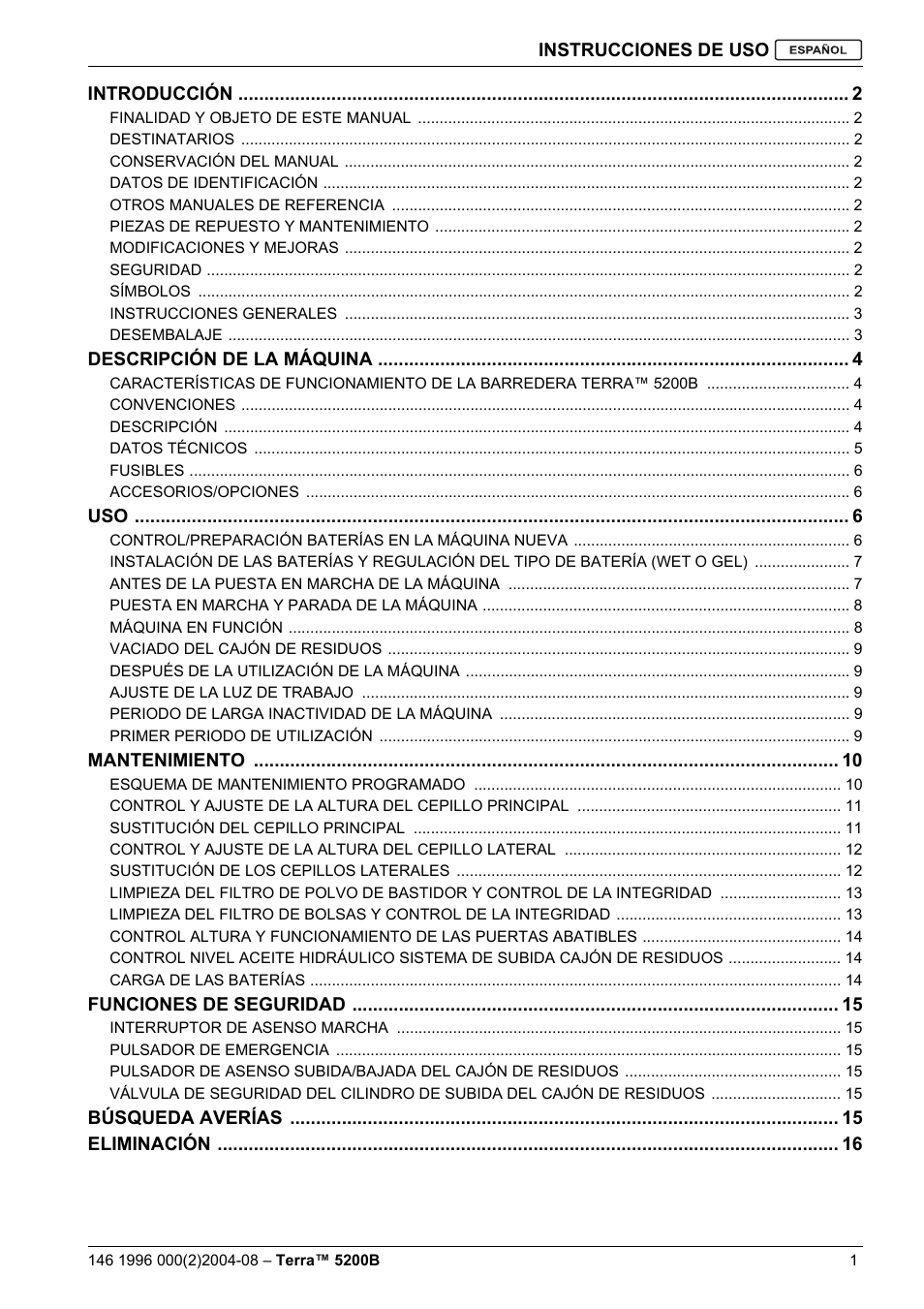 Nilfisk-Advance America Terra 5200B User Manual | Page 19 / 70