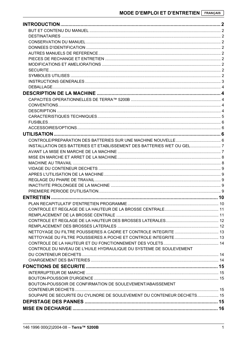 Nilfisk-Advance America Terra 5200B User Manual | Page 35 / 70