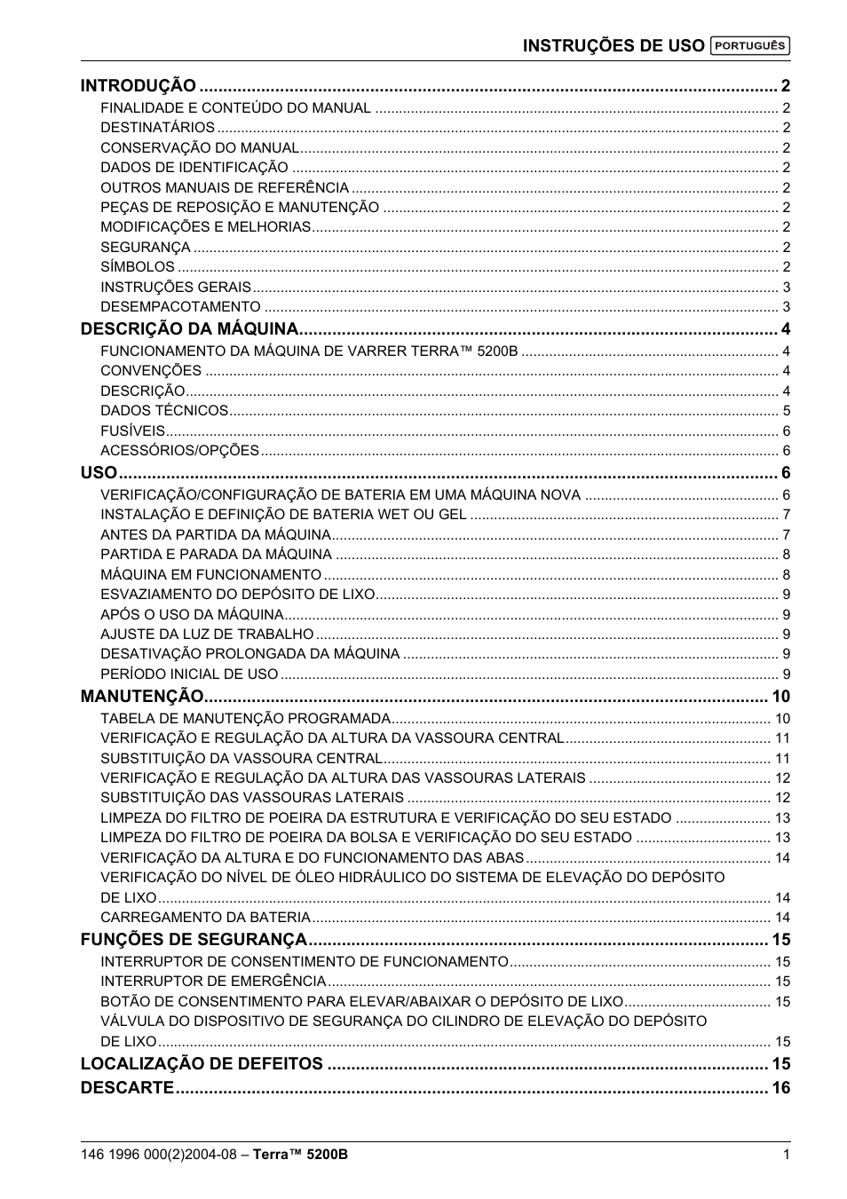 Nilfisk-Advance America Terra 5200B User Manual | Page 51 / 70