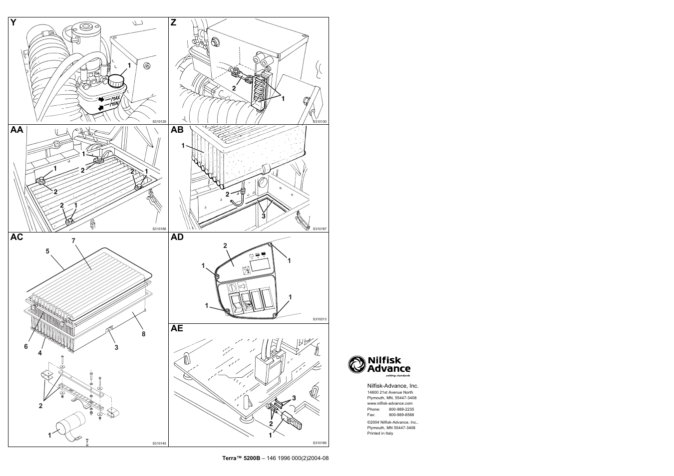 Nilfisk-Advance America Terra 5200B User Manual | Page 70 / 70
