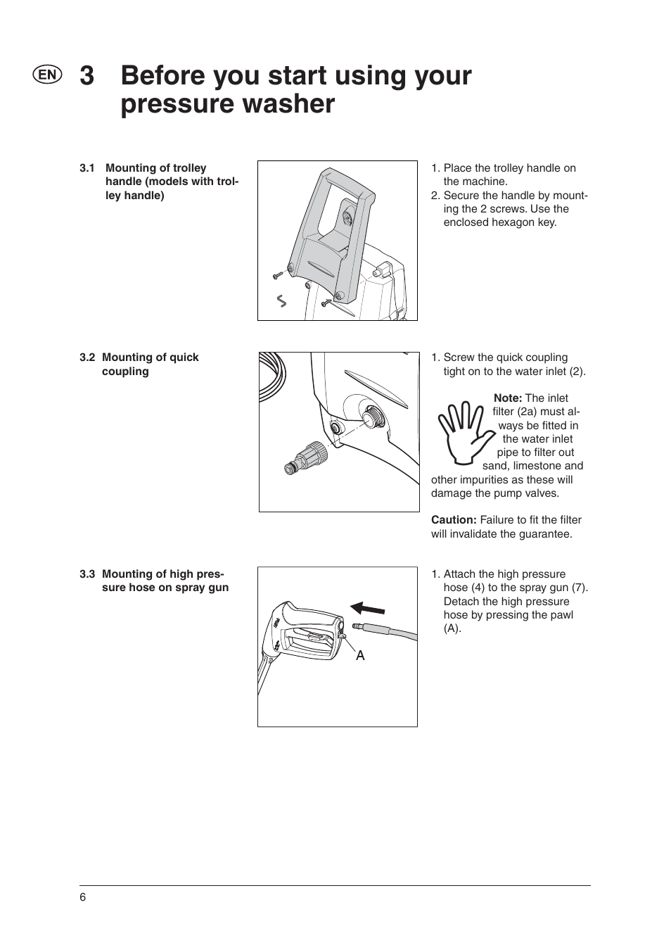 3 before you start using your pressure washer | Nilfisk-Advance America C 100.5 User Manual | Page 5 / 16