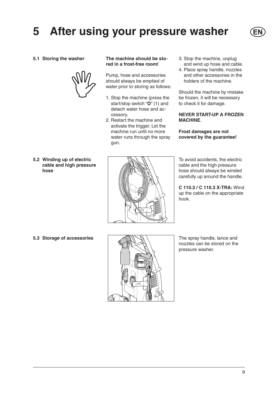 5 after using your pressure washer | Nilfisk-Advance America C 100.5 User Manual | Page 8 / 16