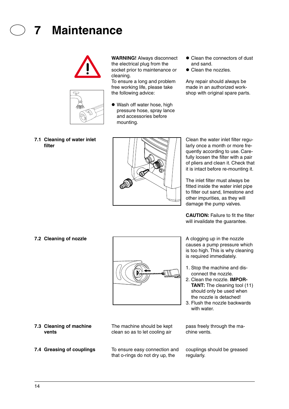 7 maintenance | Nilfisk-Advance America P 130.2 User Manual | Page 14 / 20