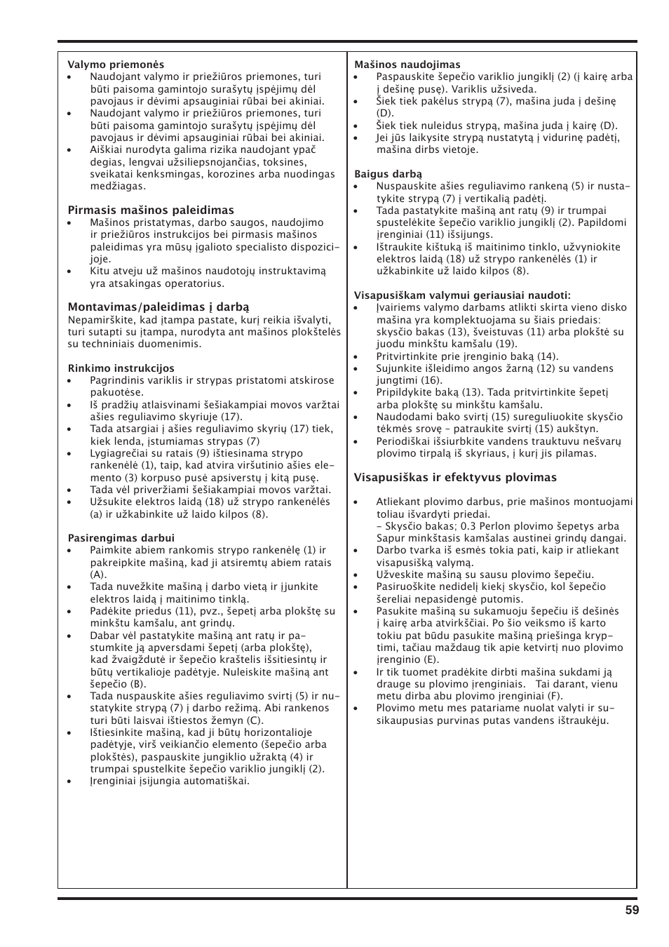 Nilfisk-Advance America SD 43-400 User Manual | Page 59 / 70