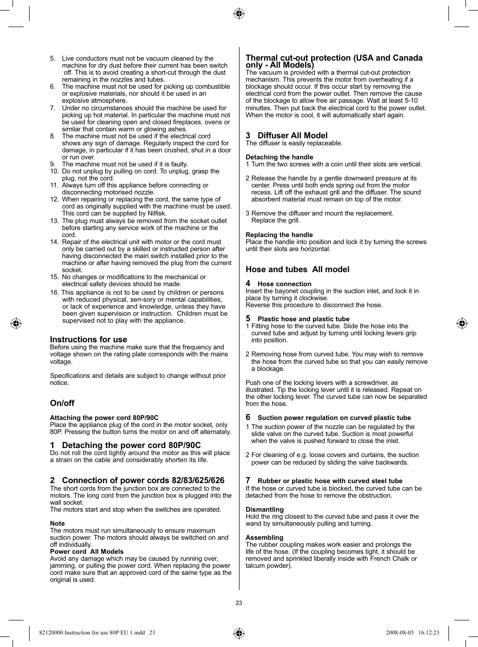 Nilfisk-Advance America 82 User Manual | Page 23 / 60
