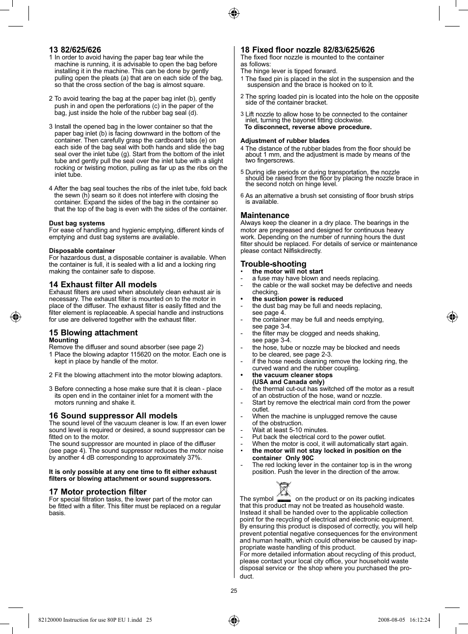 Nilfisk-Advance America 82 User Manual | Page 25 / 60