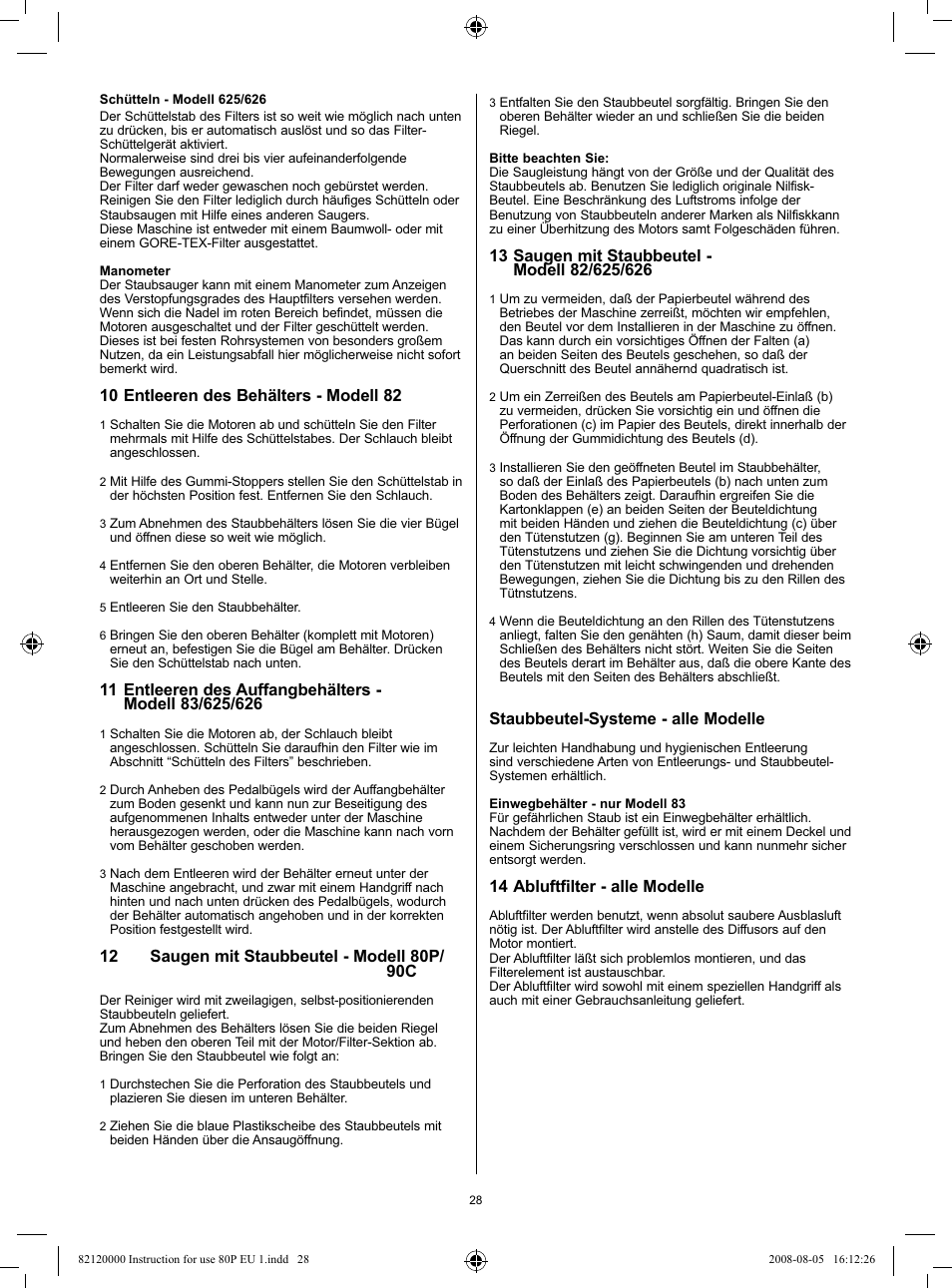 Nilfisk-Advance America 82 User Manual | Page 28 / 60