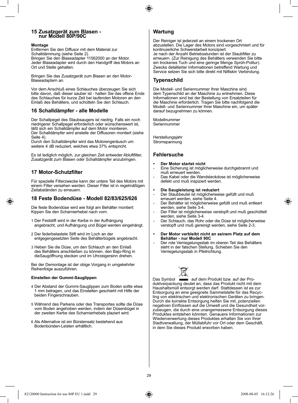 Nilfisk-Advance America 82 User Manual | Page 29 / 60
