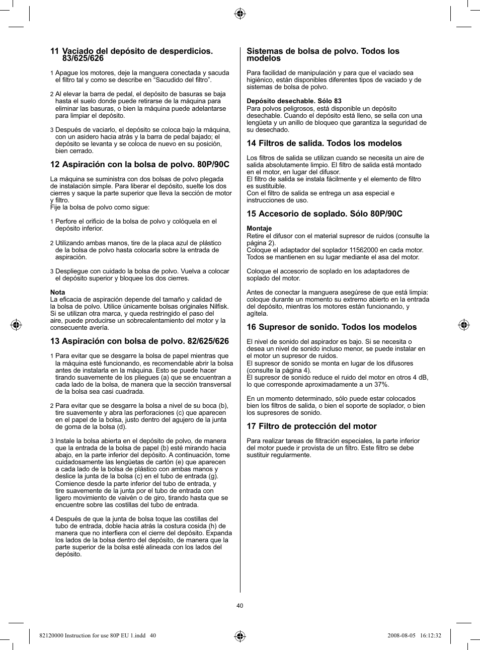 Nilfisk-Advance America 82 User Manual | Page 40 / 60