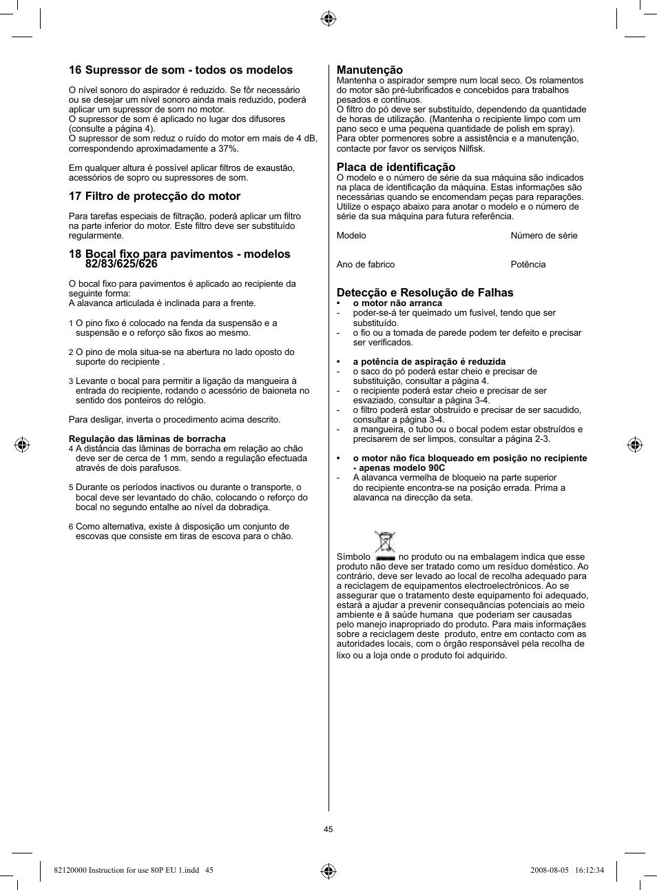 Nilfisk-Advance America 82 User Manual | Page 45 / 60