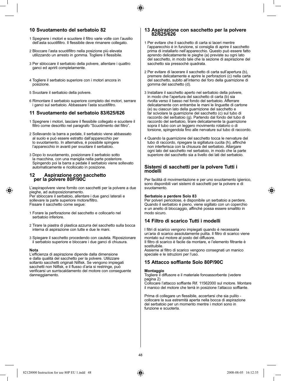 Nilfisk-Advance America 82 User Manual | Page 48 / 60