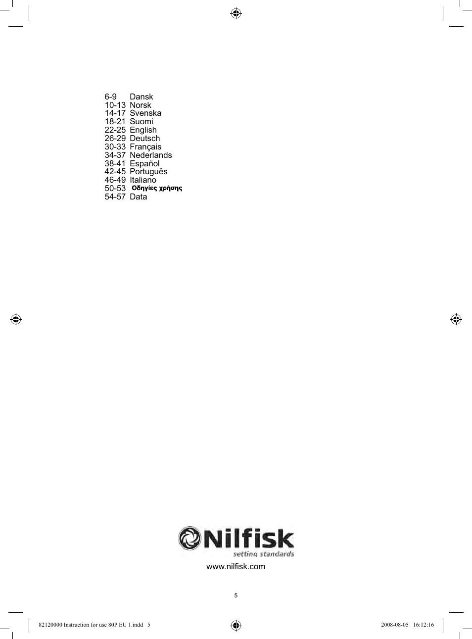 Nilfisk-Advance America 82 User Manual | Page 5 / 60