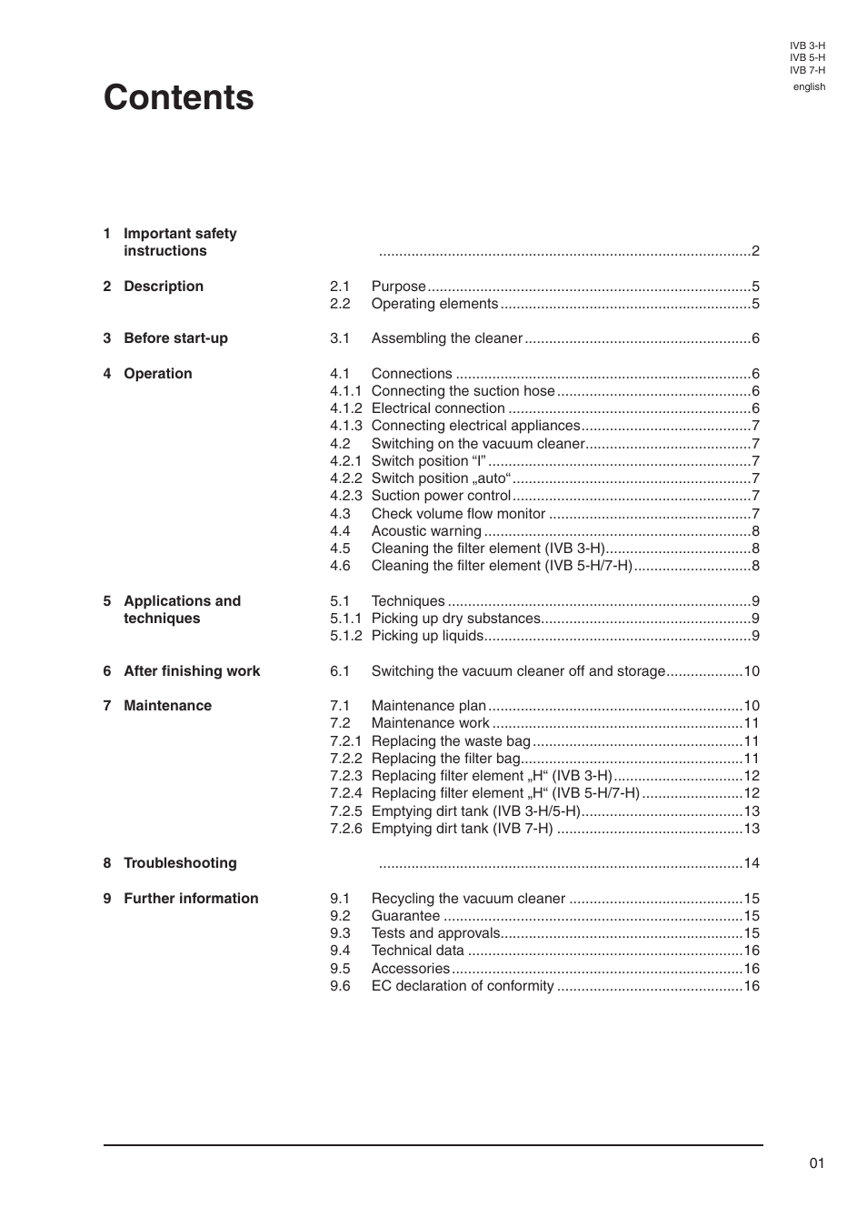 Nilfisk-Advance America IVB 5-H User Manual | Page 3 / 19