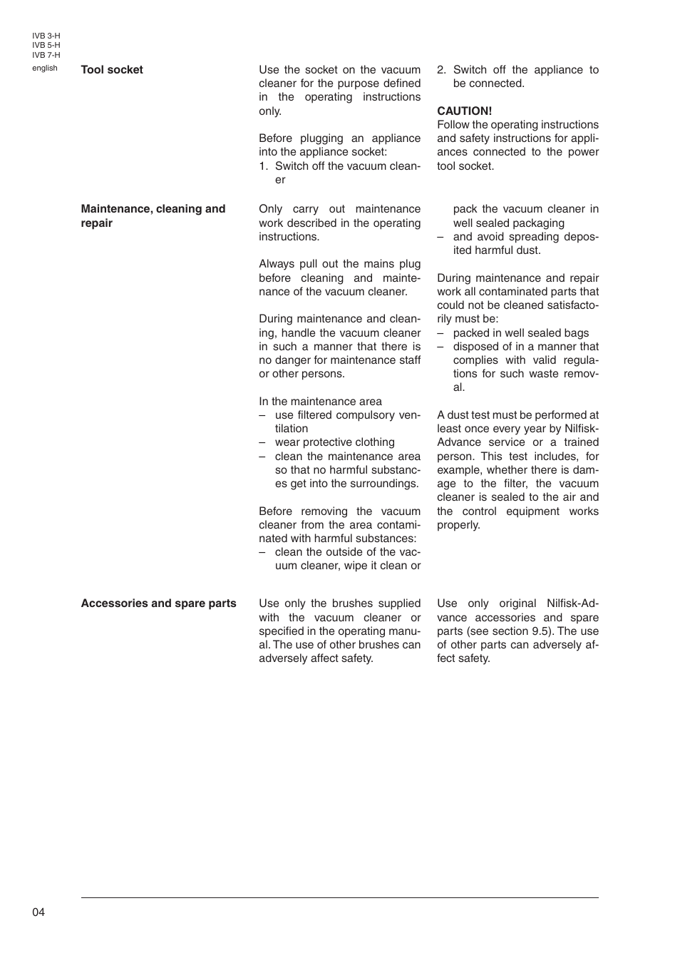 Nilfisk-Advance America IVB 5-H User Manual | Page 6 / 19