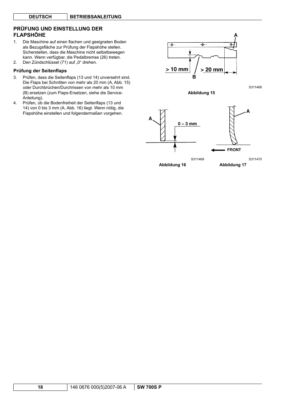 Nilfisk-Advance America SW 700S P User Manual | Page 20 / 84