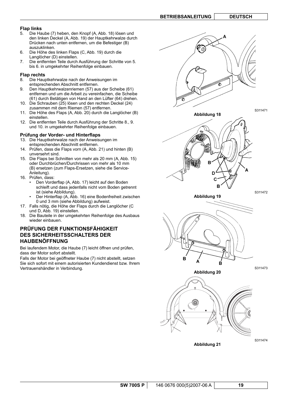 Nilfisk-Advance America SW 700S P User Manual | Page 21 / 84