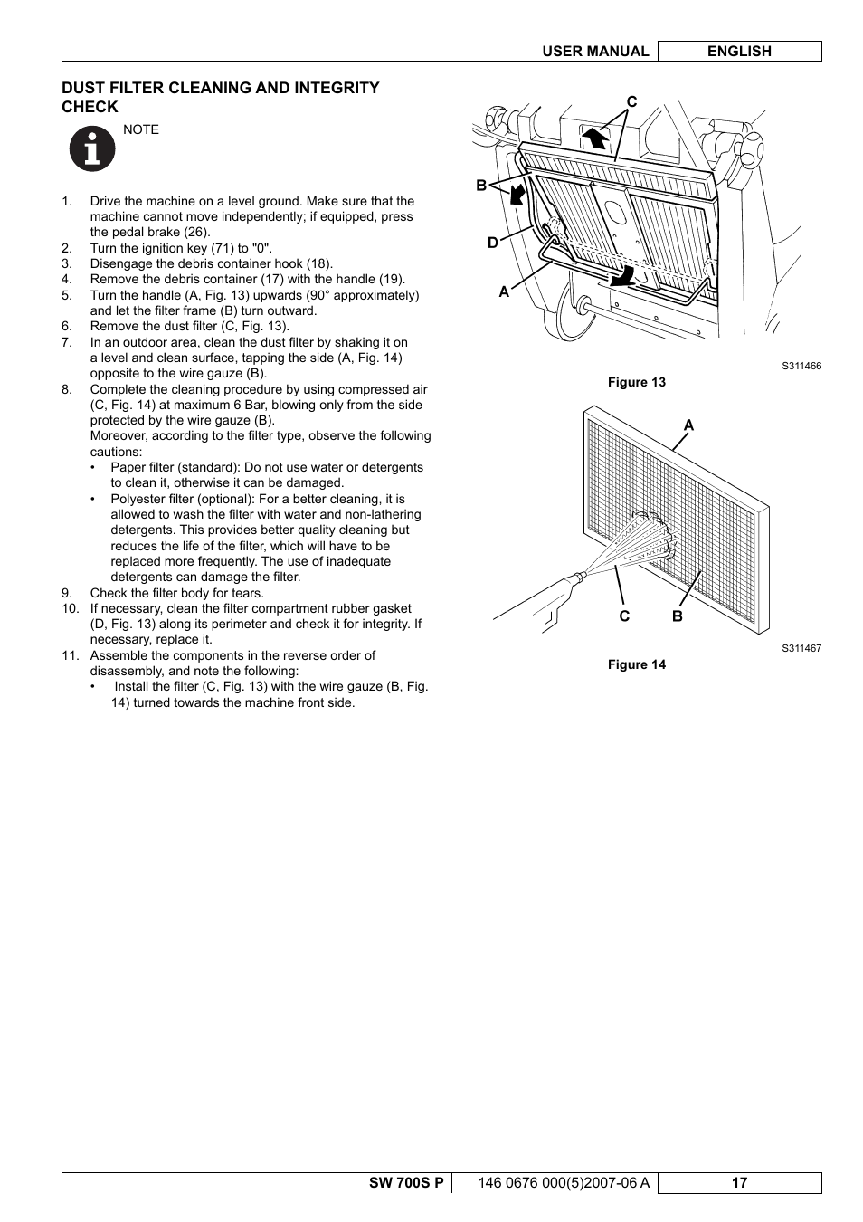 Nilfisk-Advance America SW 700S P User Manual | Page 59 / 84