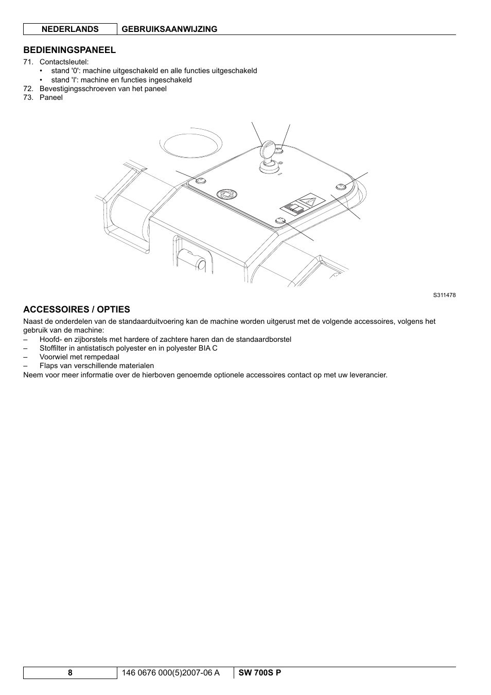 Nilfisk-Advance America SW 700S P User Manual | Page 70 / 84