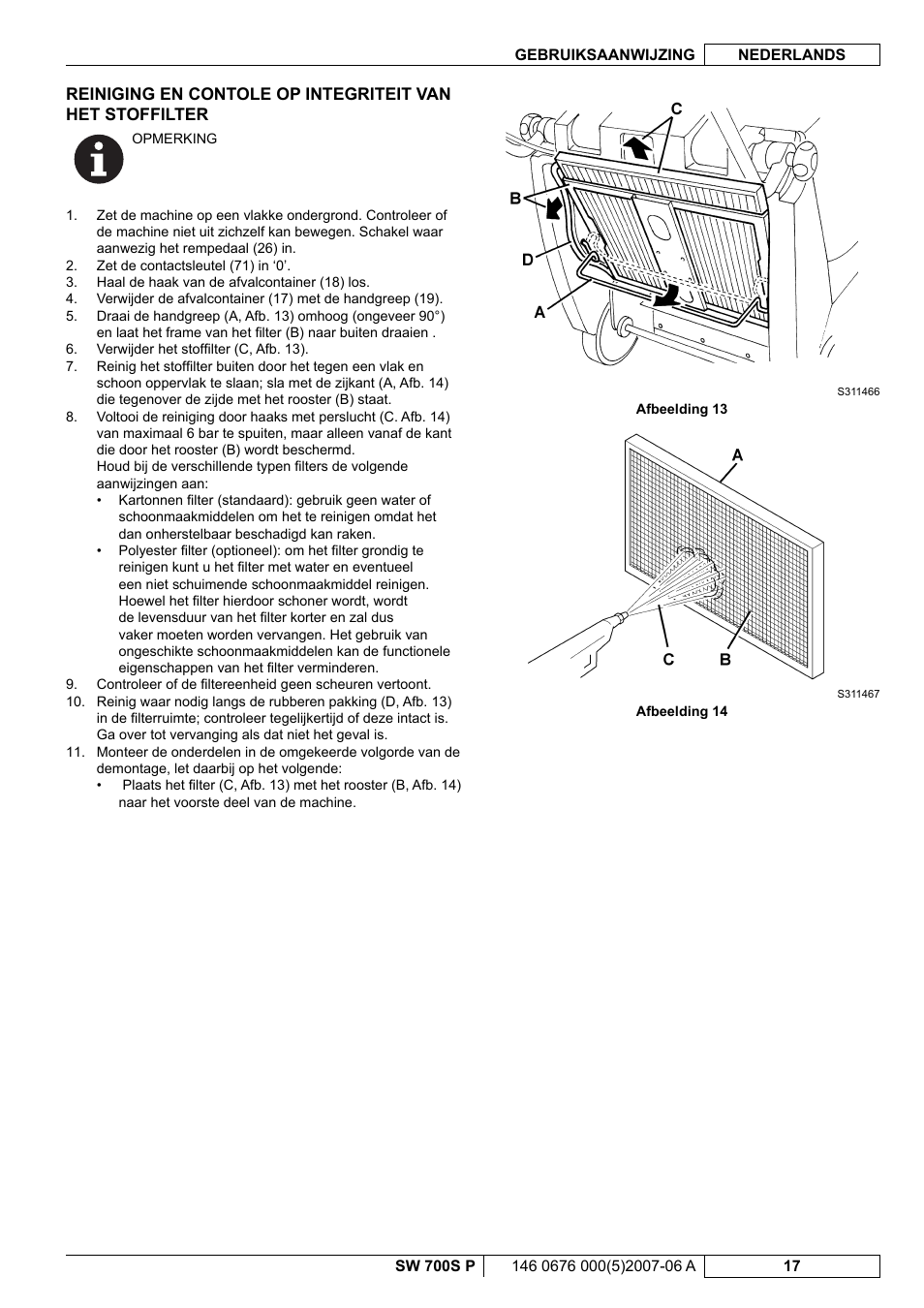 Nilfisk-Advance America SW 700S P User Manual | Page 79 / 84