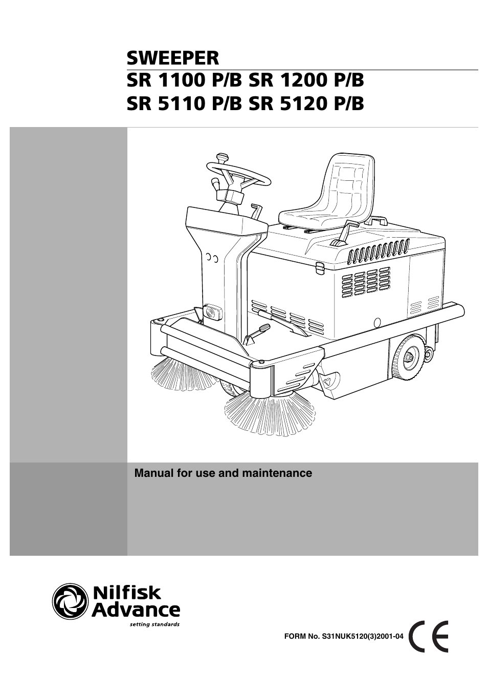 Nilfisk-Advance America SR 5120 P/B User Manual | 30 pages