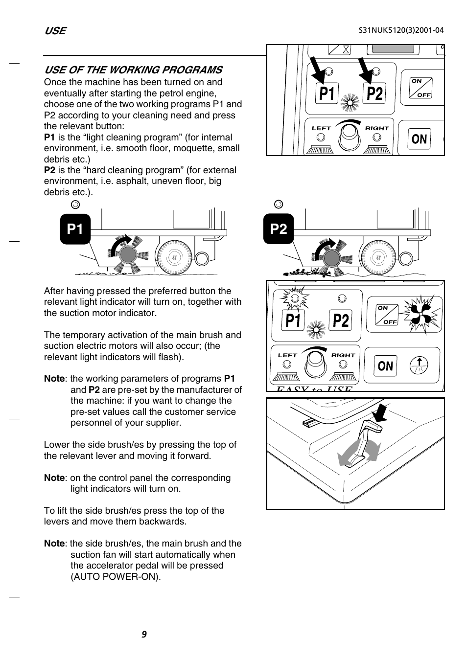 P1 p2 | Nilfisk-Advance America SR 5120 P/B User Manual | Page 11 / 30