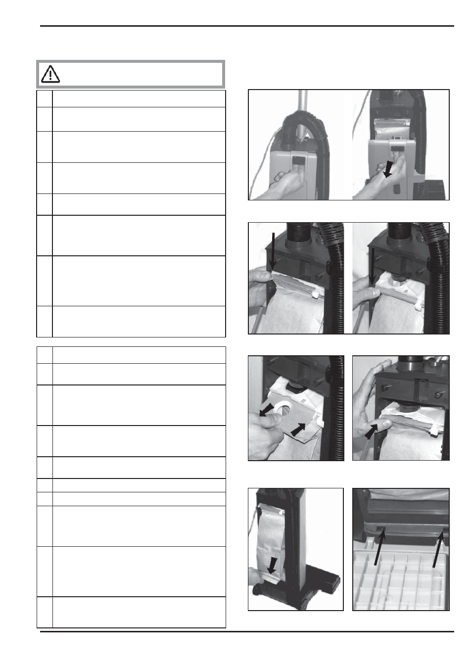 Maintenance, Changing the paper dust bag, Emptying the cloth dust bag | Nilfisk-Advance America SPECTRUM 12P User Manual | Page 11 / 36