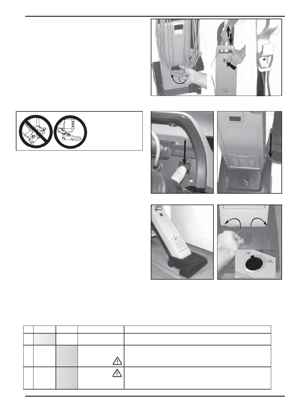Utilisation de l’aspirateur, Important, Libération libération de la base de la base | Nilfisk-Advance America SPECTRUM 12P User Manual | Page 19 / 36
