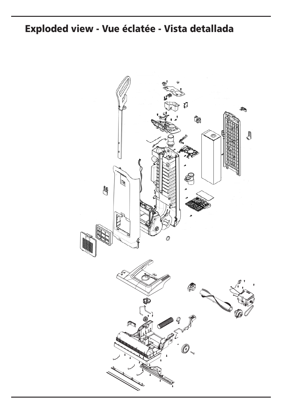 Exploded view - vue éclatée - vista detallada | Nilfisk-Advance America SPECTRUM 12P User Manual | Page 2 / 36