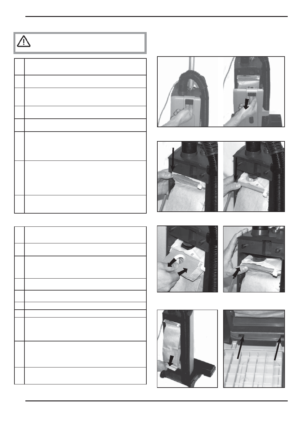 Maintenance, 34 4 remplacement du sac à poussière en papier, Vidage du sac à poussière en tissu | Nilfisk-Advance America SPECTRUM 12P User Manual | Page 21 / 36