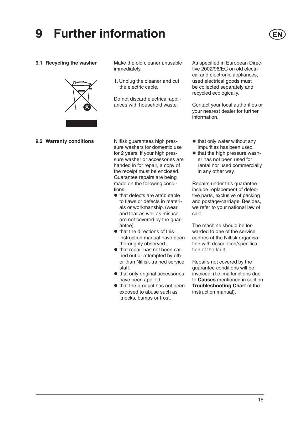 9 further information | Nilfisk-Advance America E 140.2 User Manual | Page 15 / 19