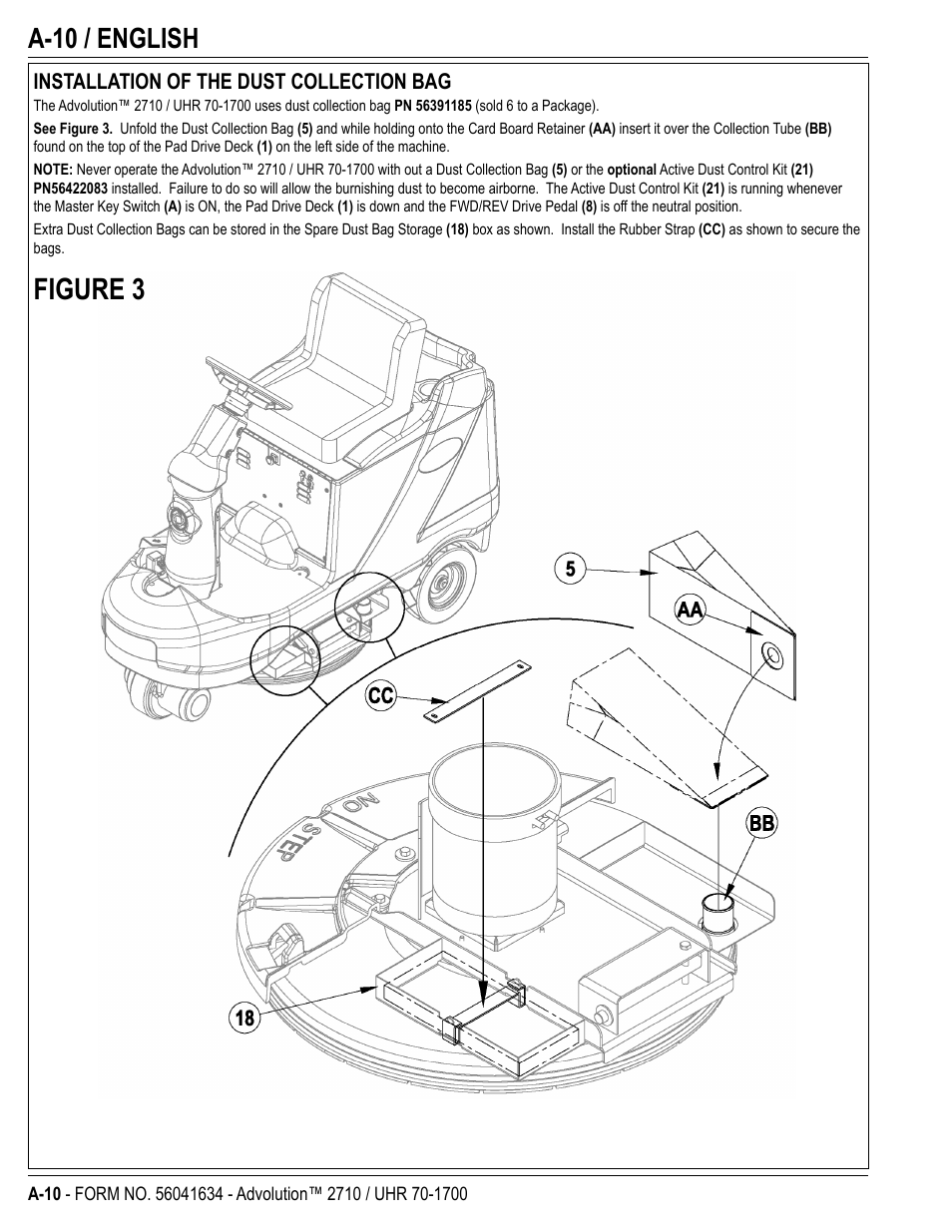 Figure 3, A-10 / english | Nilfisk-Advance America Advolution UHR 70-1700 User Manual | Page 10 / 30