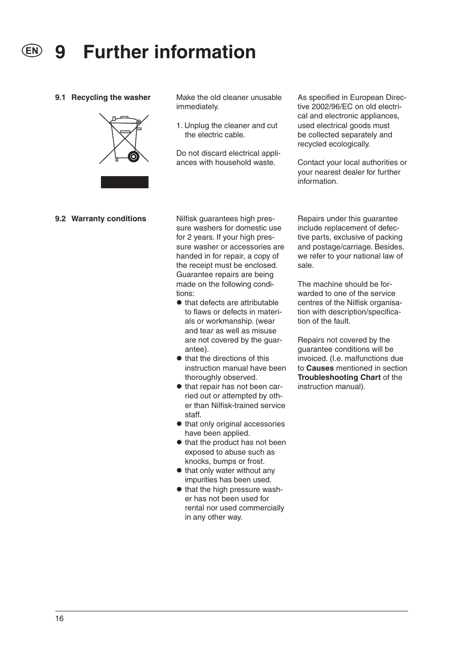 9 further information | Nilfisk-Advance America C 125.3 User Manual | Page 16 / 20