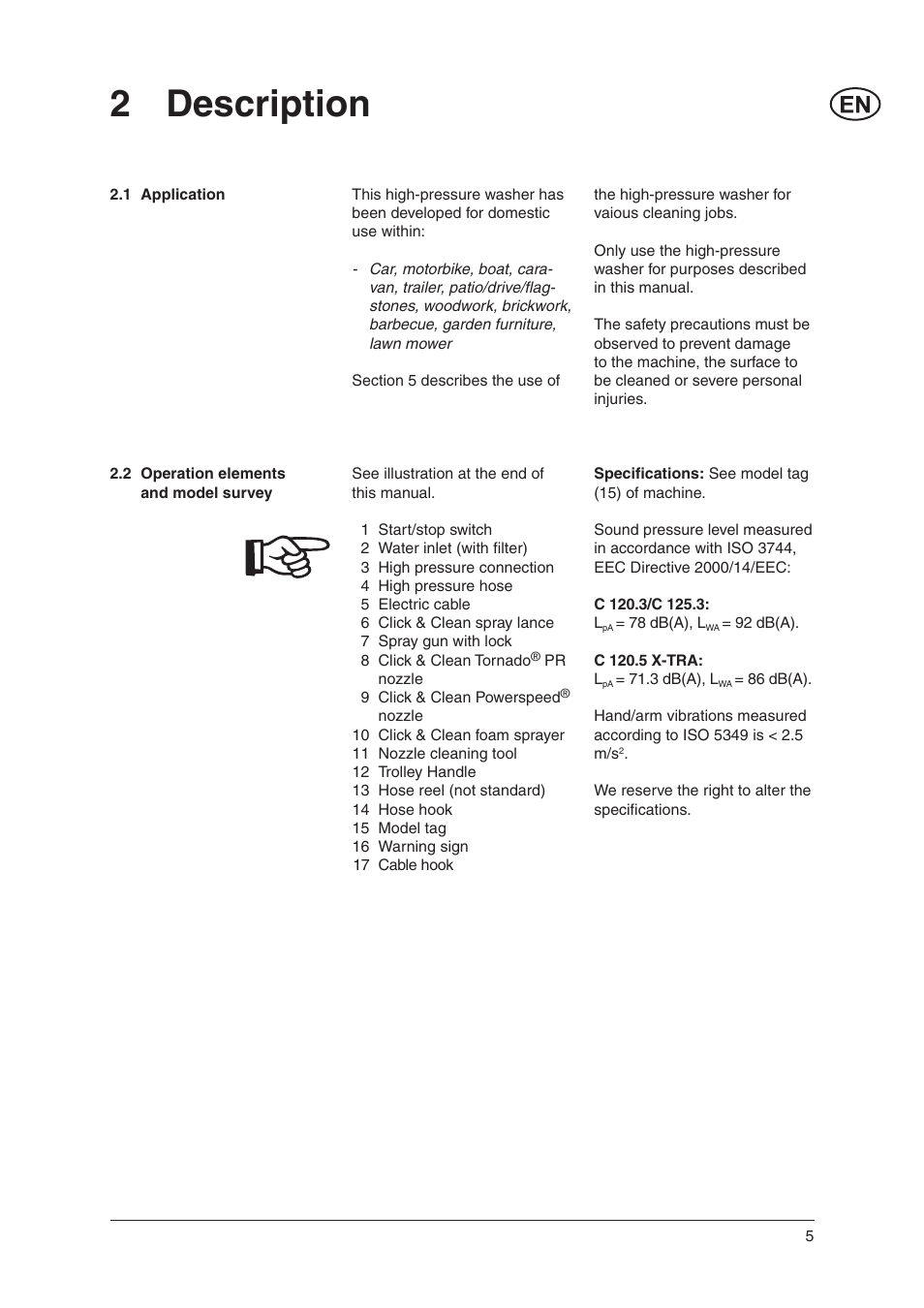 2 description | Nilfisk-Advance America C 125.3 User Manual | Page 5 / 20