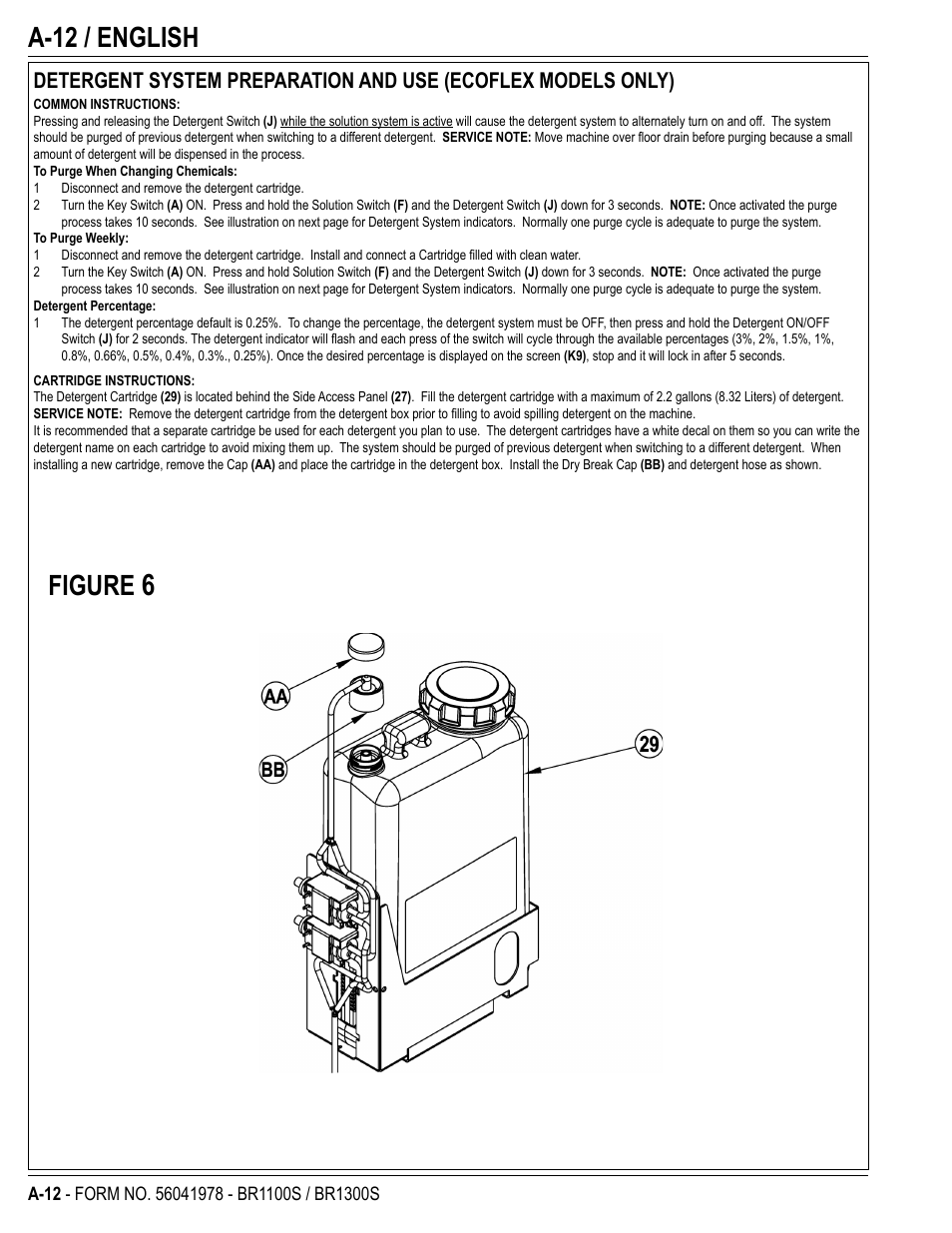 A-12 / english, Figure | Nilfisk-Advance America ECOFLEX BR1100S User Manual | Page 12 / 50