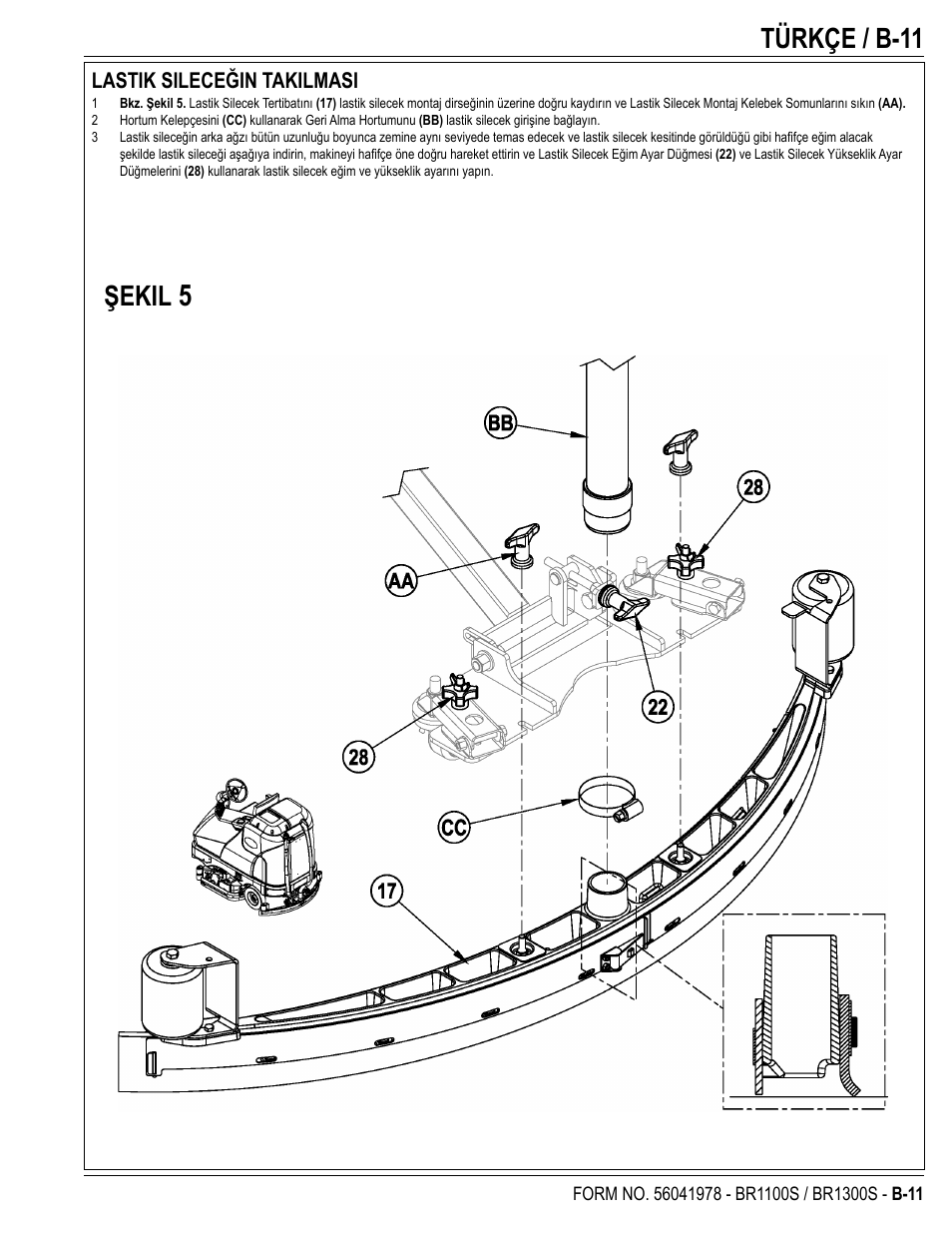 Türkçe / b-11, Şekil | Nilfisk-Advance America ECOFLEX BR1100S User Manual | Page 35 / 50