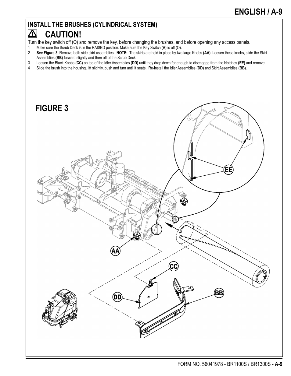 Caution, English / a-9, Figure | Nilfisk-Advance America ECOFLEX BR1100S User Manual | Page 9 / 50