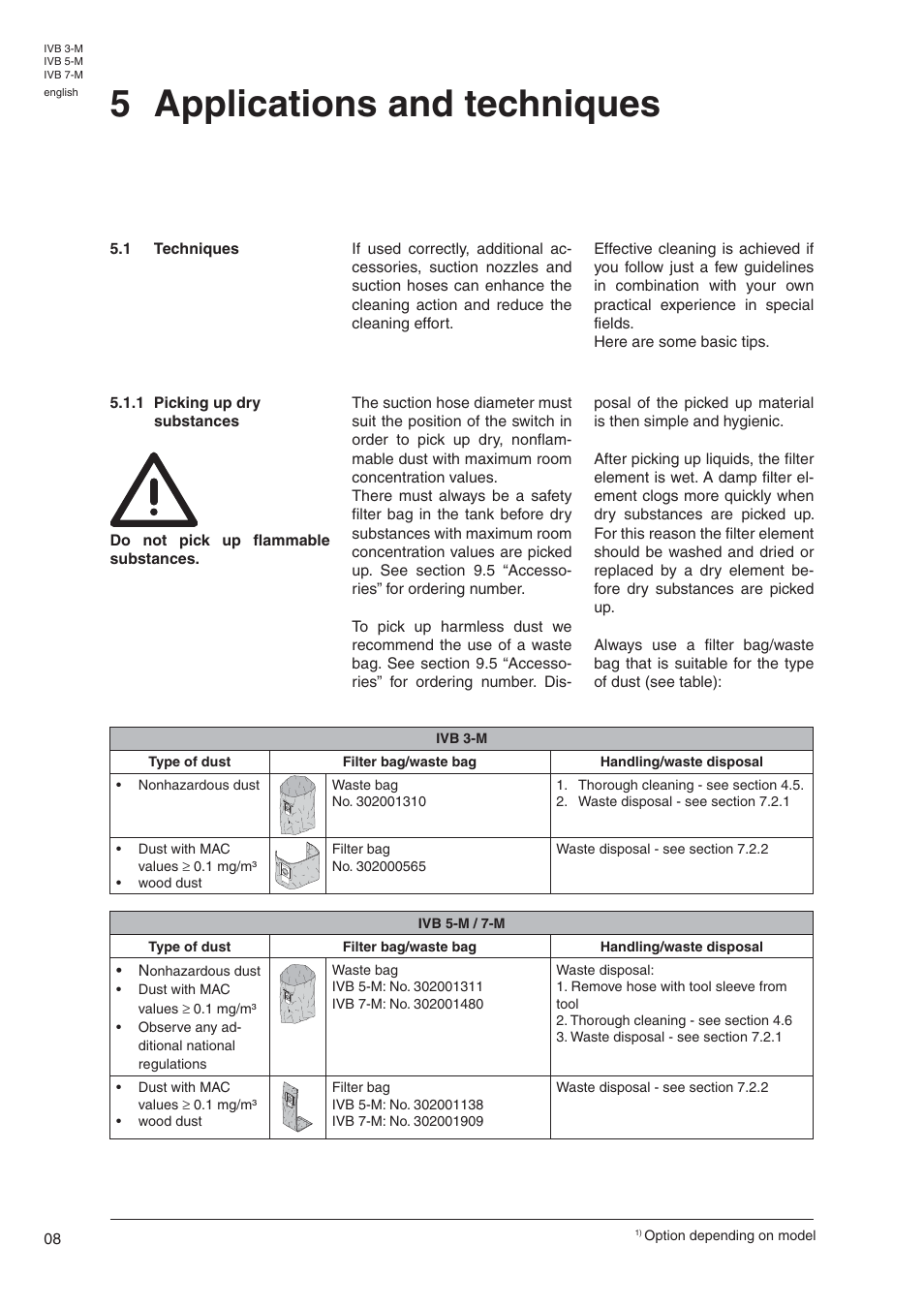 5 applications and techniques | Nilfisk-Advance America IVB 7-M User Manual | Page 10 / 18