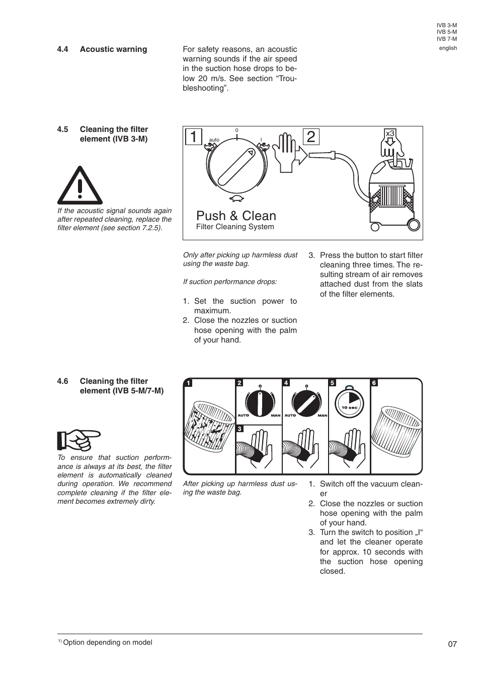Push & clean | Nilfisk-Advance America IVB 7-M User Manual | Page 9 / 18