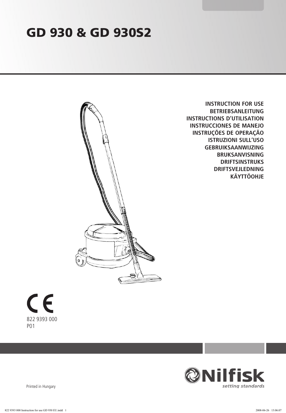 Nilfisk-Advance America GD 930 User Manual | 32 pages