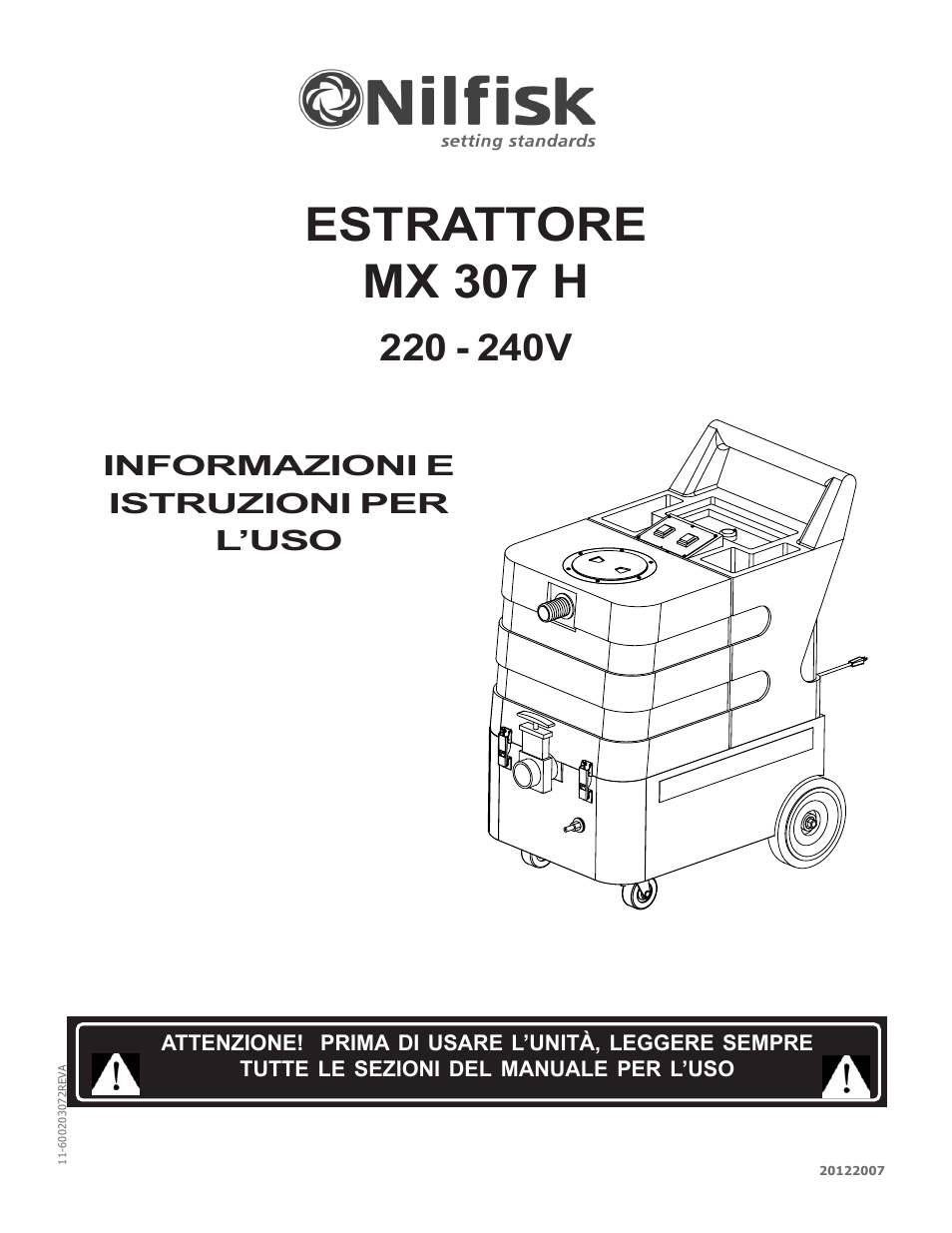 Estrattore mx 307 h | Nilfisk-Advance America MX 307 H User Manual | Page 28 / 72