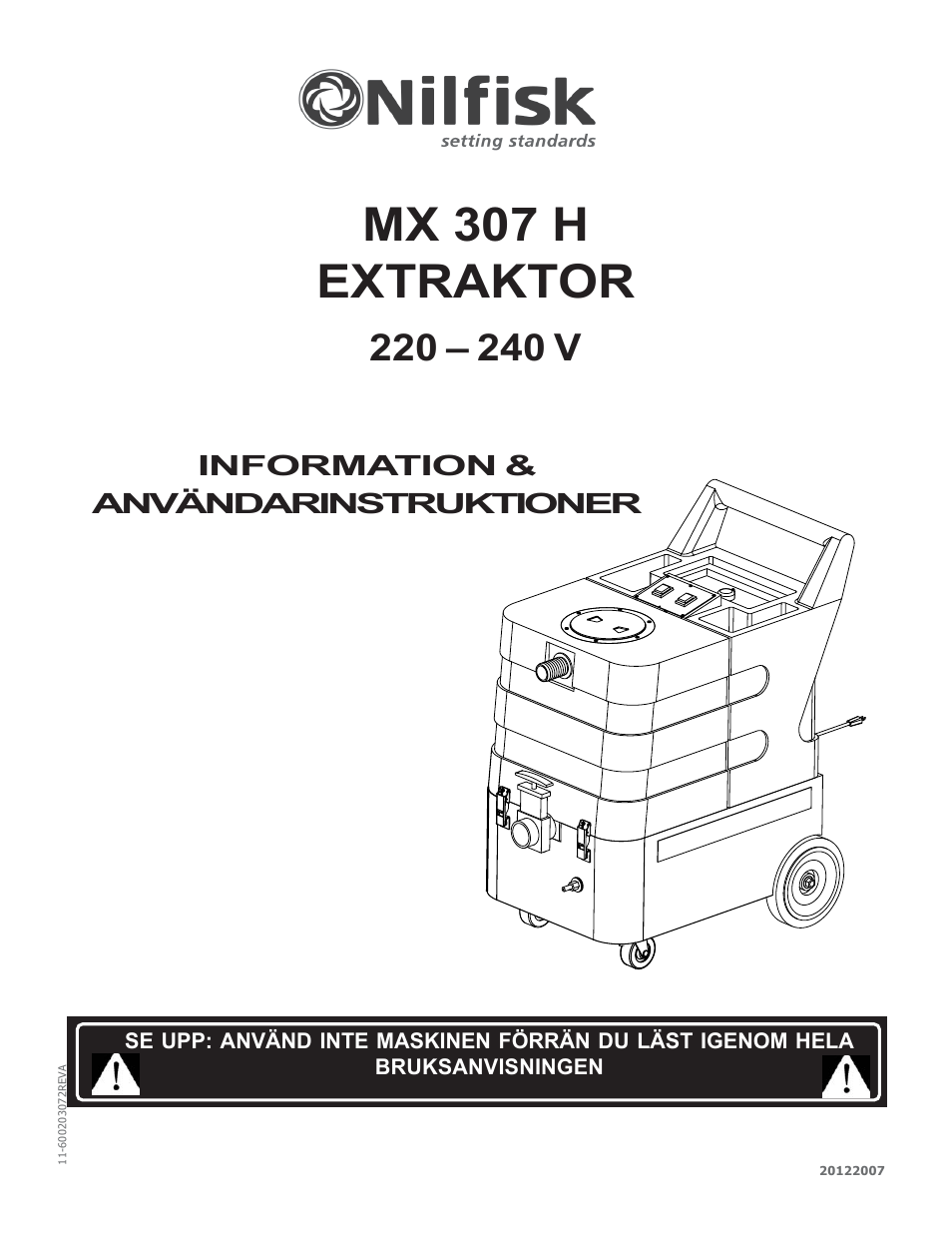 Mx 307 h extraktor | Nilfisk-Advance America MX 307 H User Manual | Page 46 / 72