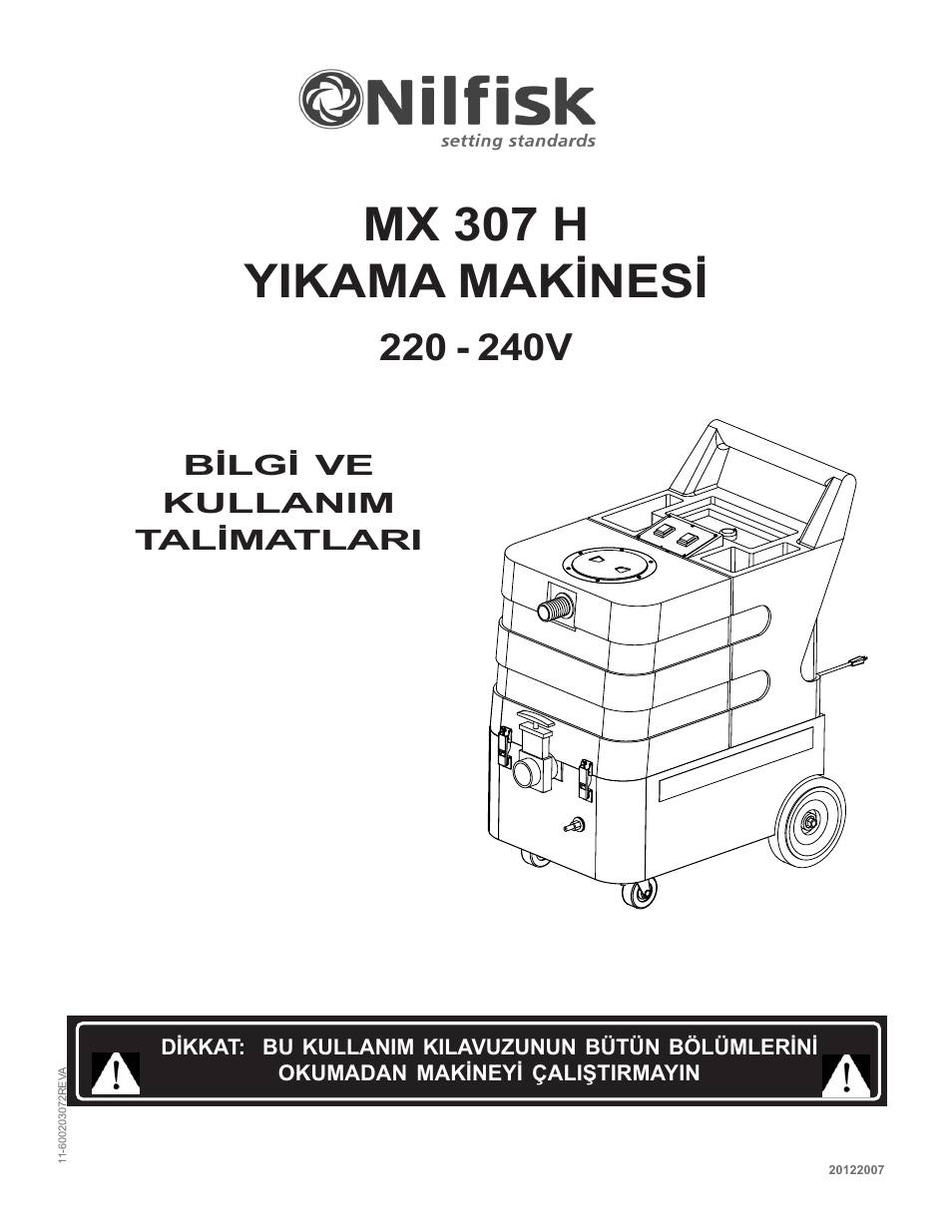 Mx 307 h yikama makýnesý | Nilfisk-Advance America MX 307 H User Manual | Page 55 / 72