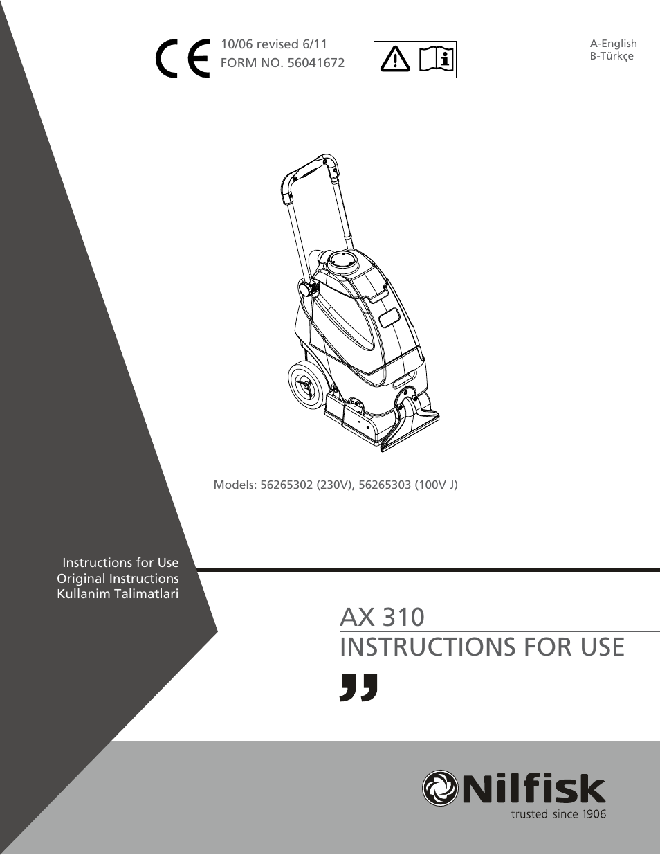 Nilfisk-Advance America NILFISK AX 310 User Manual | 28 pages