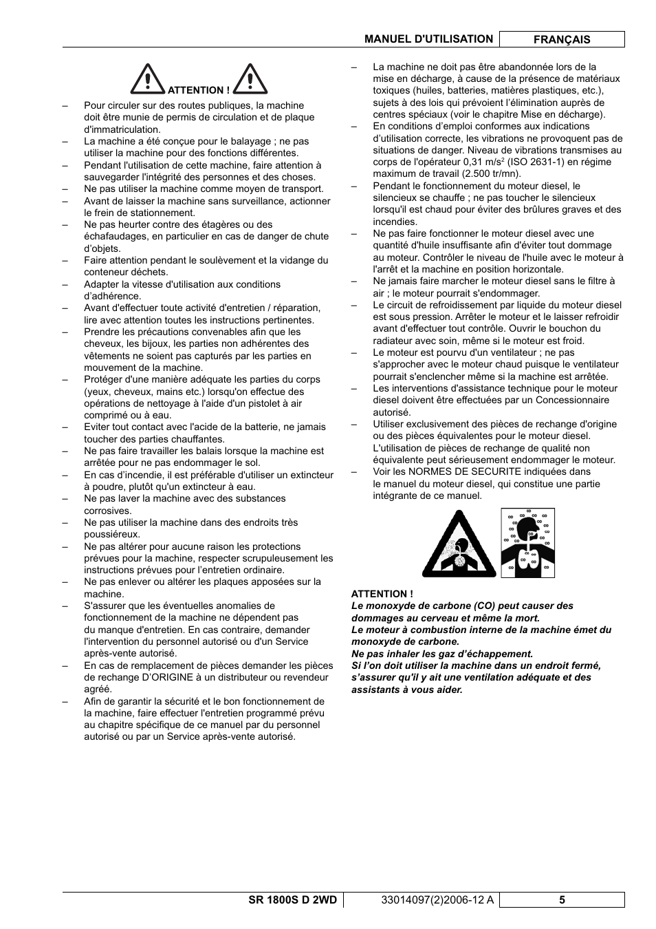 Nilfisk-Advance America SR 1800S 2WD User Manual | Page 33 / 118