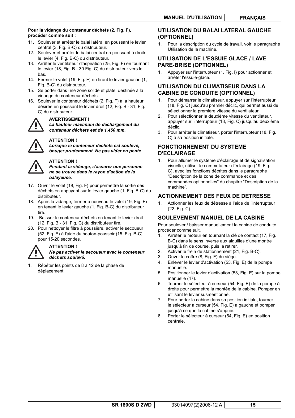 Nilfisk-Advance America SR 1800S 2WD User Manual | Page 43 / 118