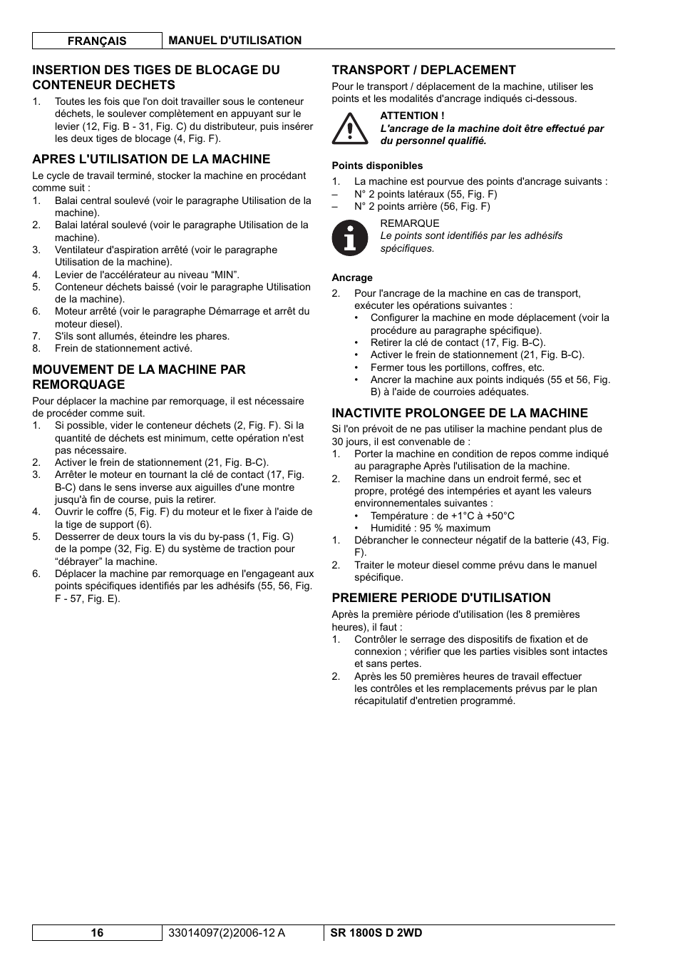 Nilfisk-Advance America SR 1800S 2WD User Manual | Page 44 / 118