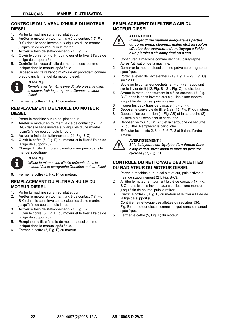 Nilfisk-Advance America SR 1800S 2WD User Manual | Page 50 / 118